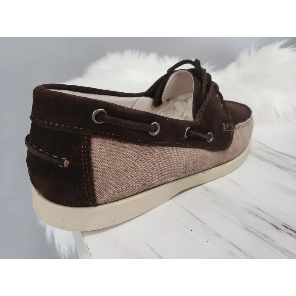 NEW NO BOX Stefano Bonfiglioli Italian Suede Loafers Brown SIZE 45 boat‎ shoes